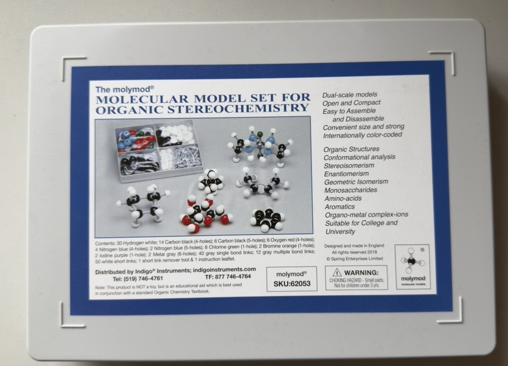 Molymod Molecular Model Set For Organic Stereochemistry Student Set #62053