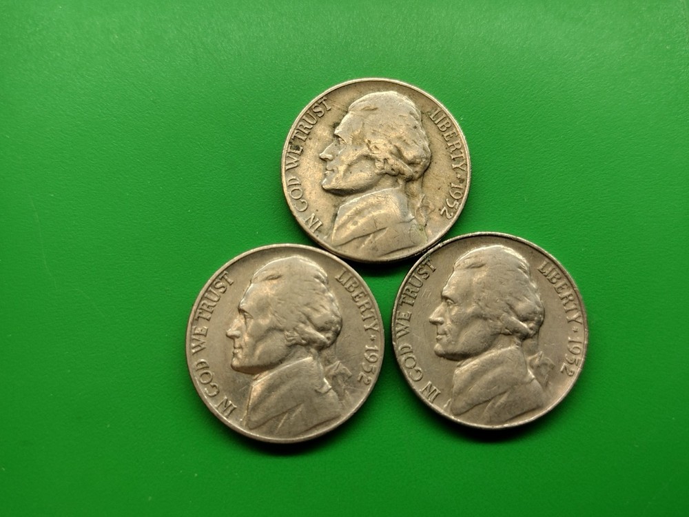 1952 PDS Jefferson Nickel Set. Circulated.