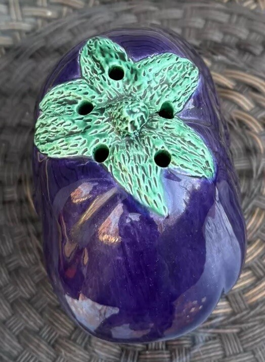 Porcelain Eggplant Shaped Incense Burner Kitchen Decor Unique Rare