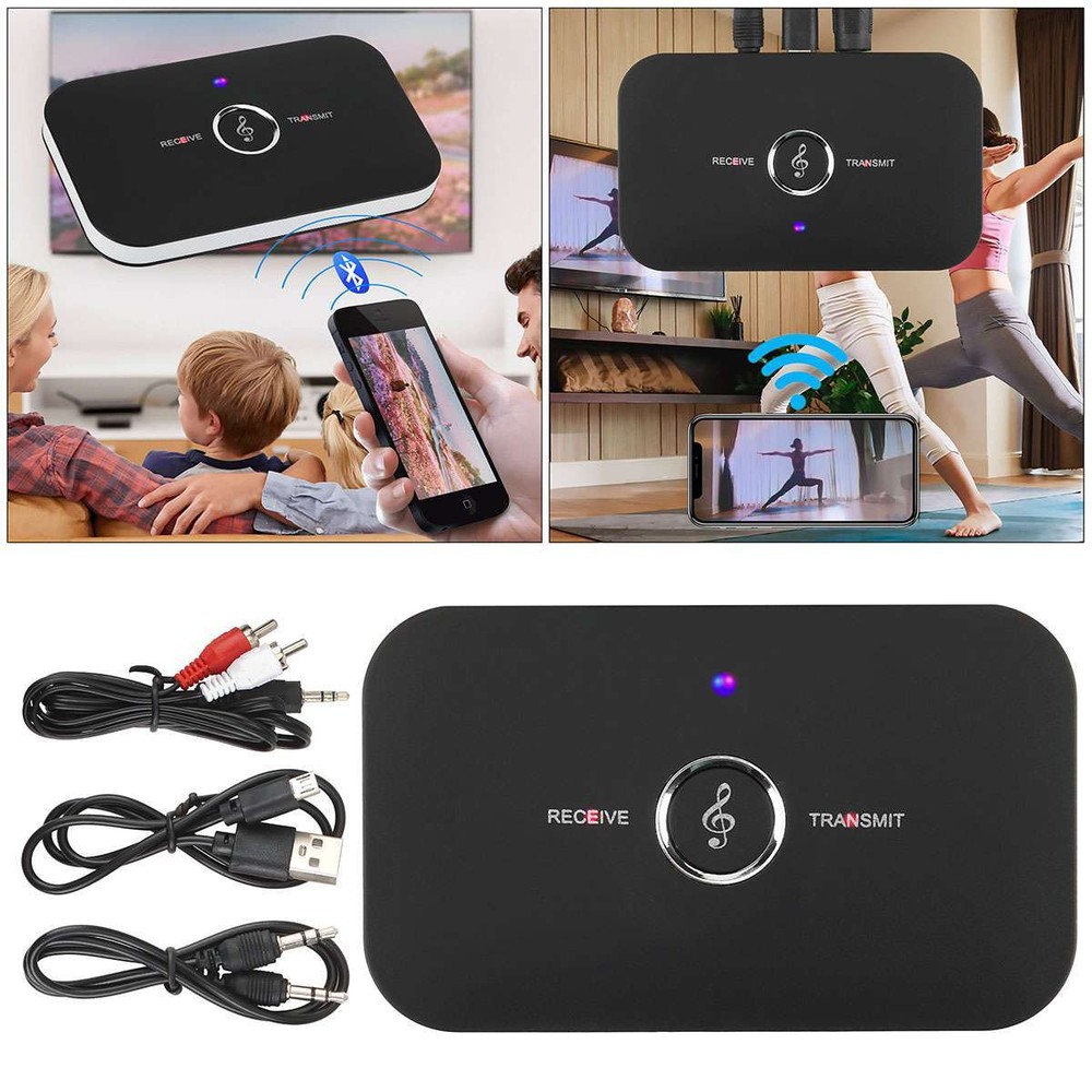 2-IN-1 Bluetooth Receiver & Transmitter Wireless RCA to 3.5mm Aux Audio Adapter
