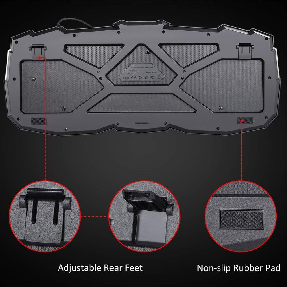 BlueFinger Backlit Gaming Keyboard and Mouse Combo,USB Wired Backlit Keyboard...