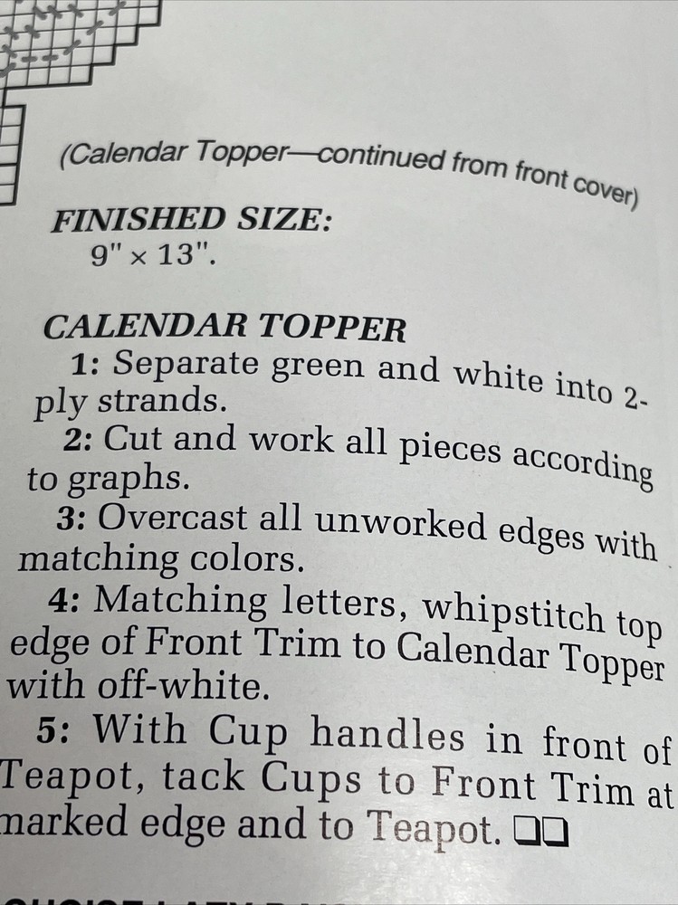 Teapot Set Annie's Attic Plastic Canvas Pattern