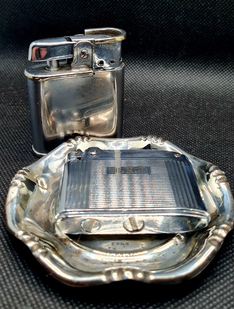 Ronson Whirlwind & Adonis Vintage Lighters + Free 1924 Wembly Exhibition Ashtray