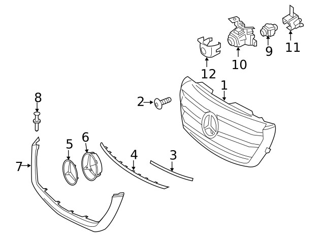 Genuine Mercedes-Benz Front Camera Front Bracket 9108880300