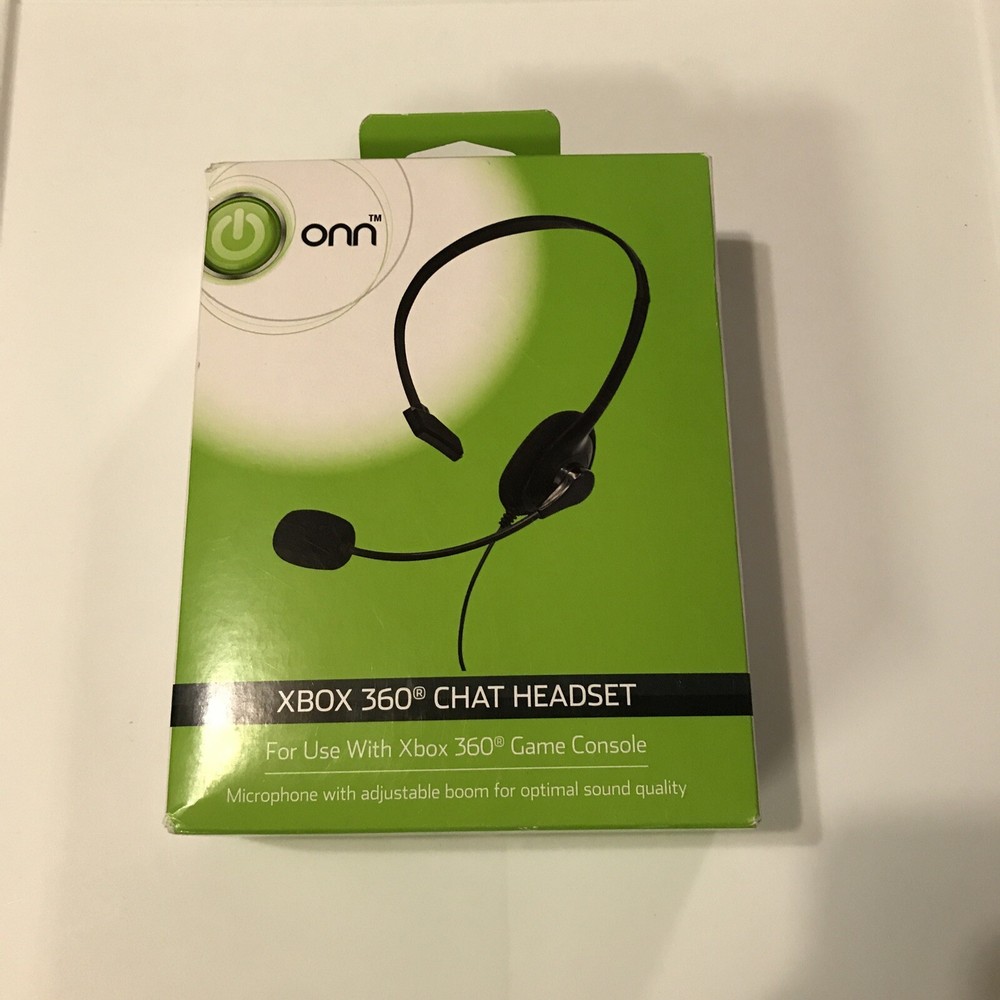ONN XBOX 360 GAME CONSOLE ADJUSTABLE WIRED CHAT HEADSET W/ BOOM MIC.