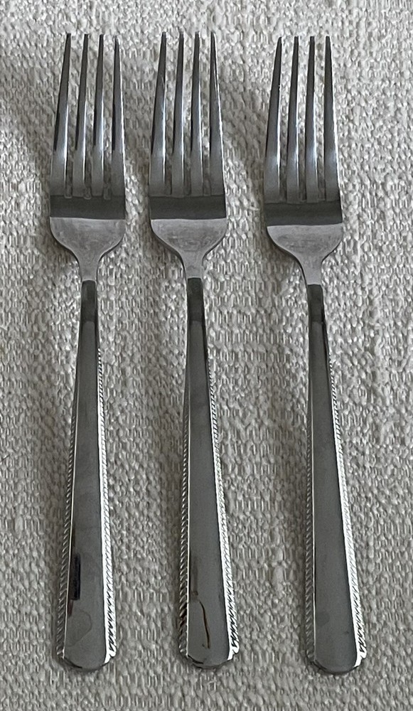 Oneida GABLE Stainless Glossy 3 Dinner Forks EXCELLENT