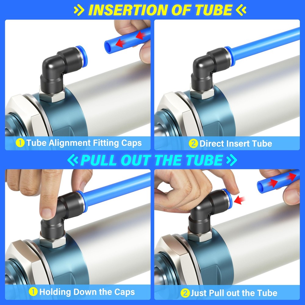 TAILONZ PNEUMATIC Blue 6mm OD 4mm ID Polyurethane PU Air Hose Pipe Tube Kit 1...