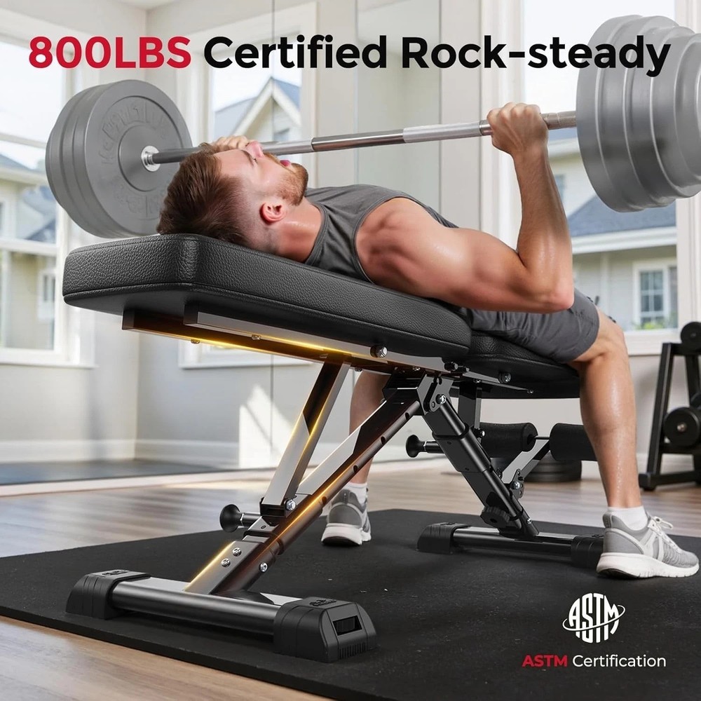 Versatile Folding Weight Bench with 30in Backrest - 144 Adjustable Positions
