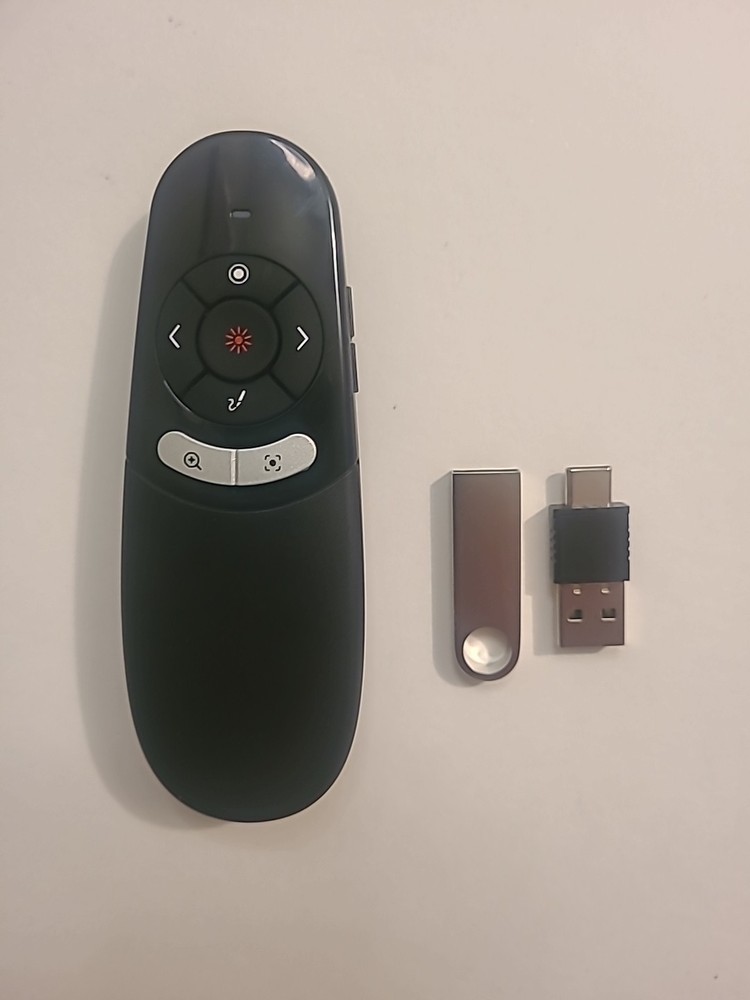Physical And Digital Pointer Clicker Remote For Presentations w/ Laser Open Box