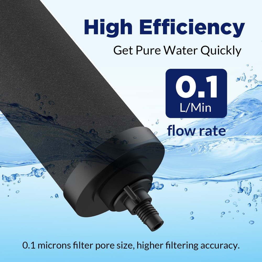 6Pk Black Water Filter Replacement,Compatible with Gravity Water Filter System
