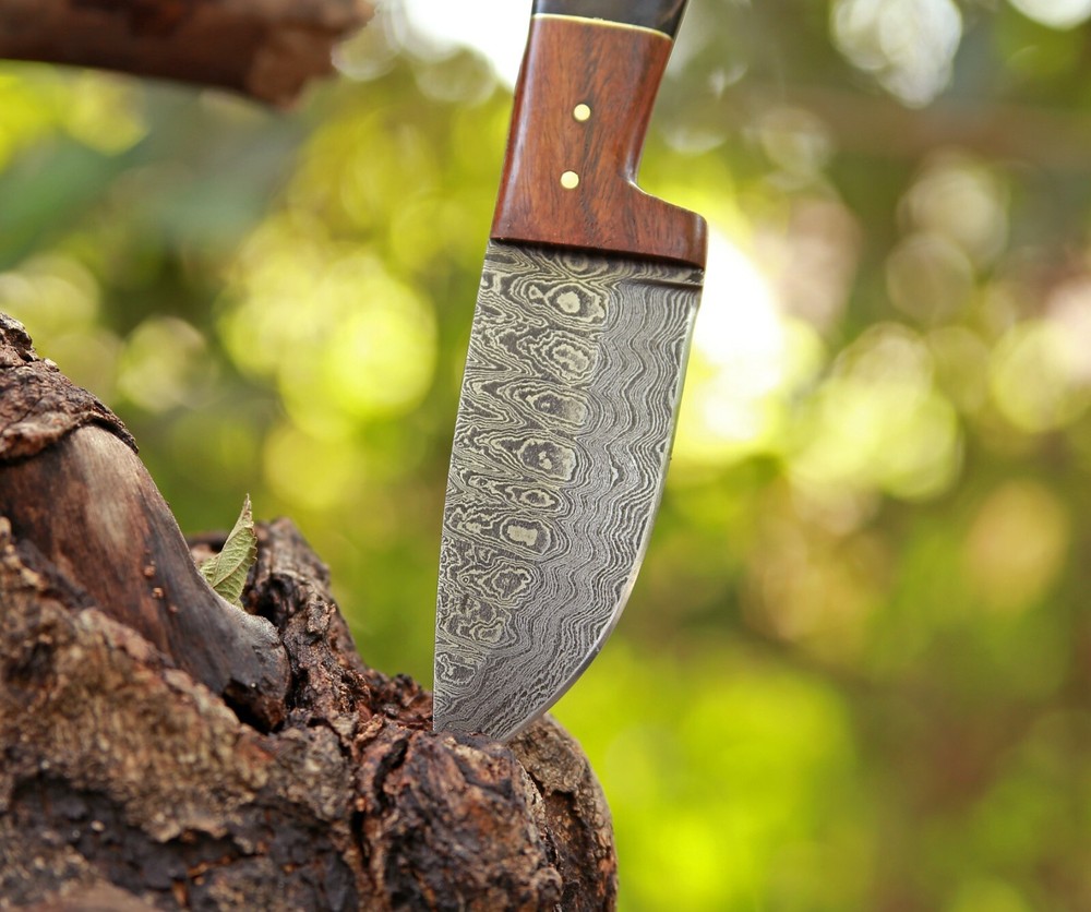 custom handmade Damascus bush craft knife