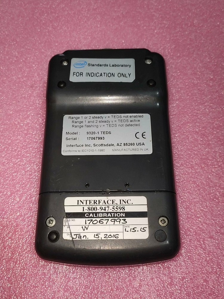 Interface 9320-1 TEDS Handheld Transducer Digital INDICATOR Load Cell