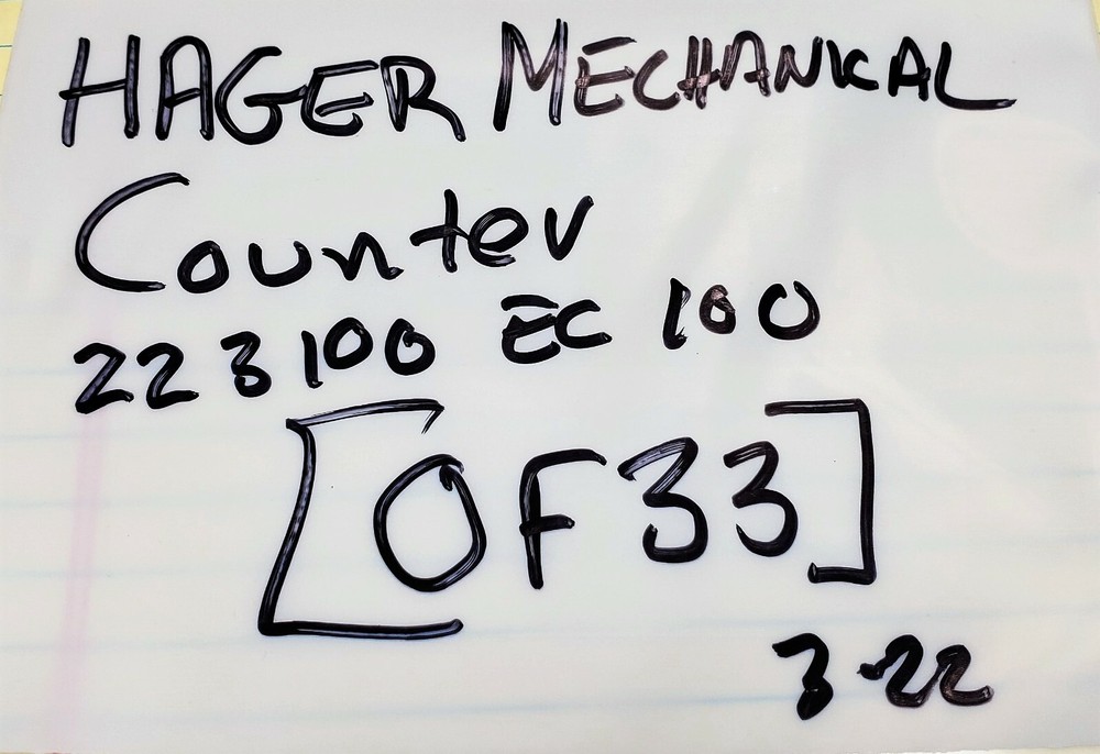 Hager Mechanical Counter 223100, Ec 100, 230 Volt WORKING PULL [OF33]