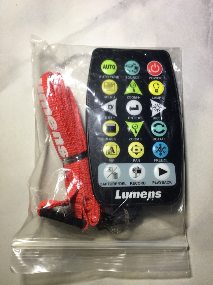 Lumens Ladybug Document Camera Remote, Black, New