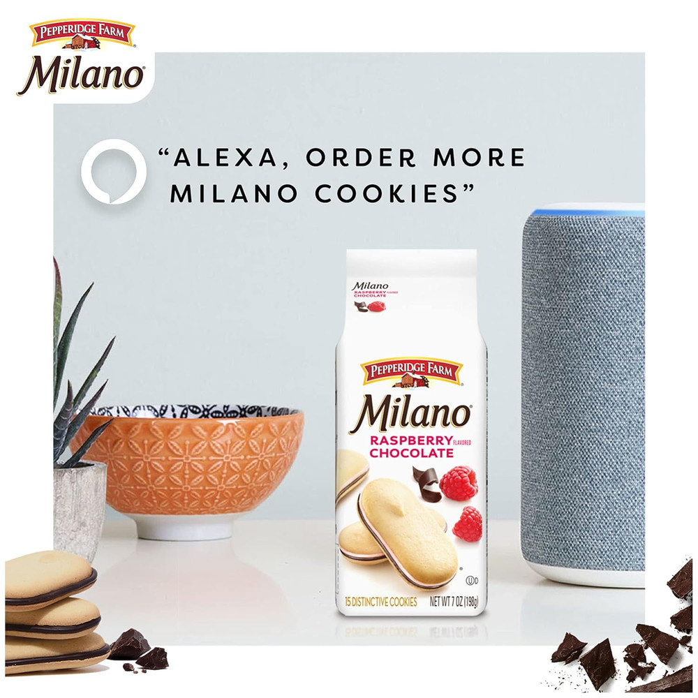 Milano Cookies, Raspberry Chocolate, 7 oz. Bag