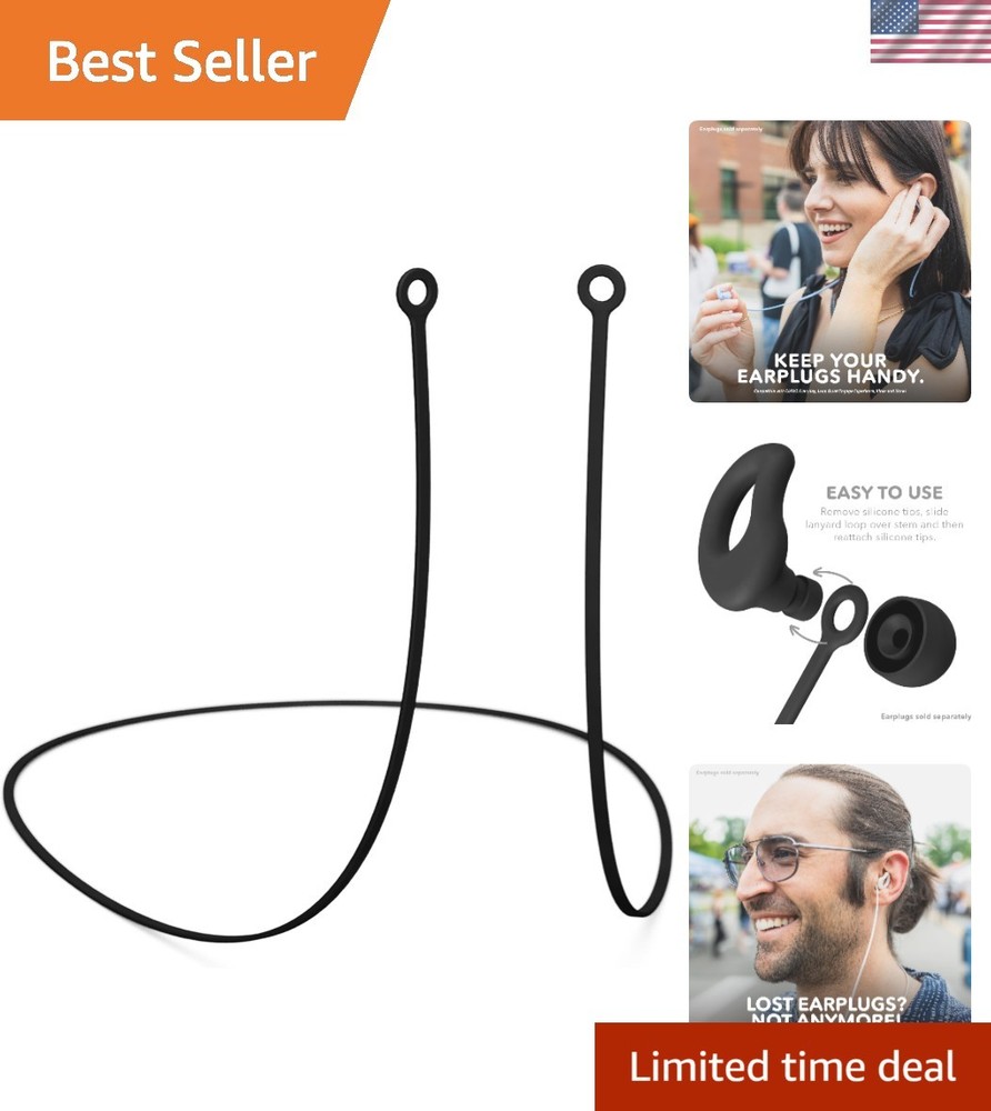 Earplug Lanyard in  Silicone - Soft, Durable, 26 inch Convenience