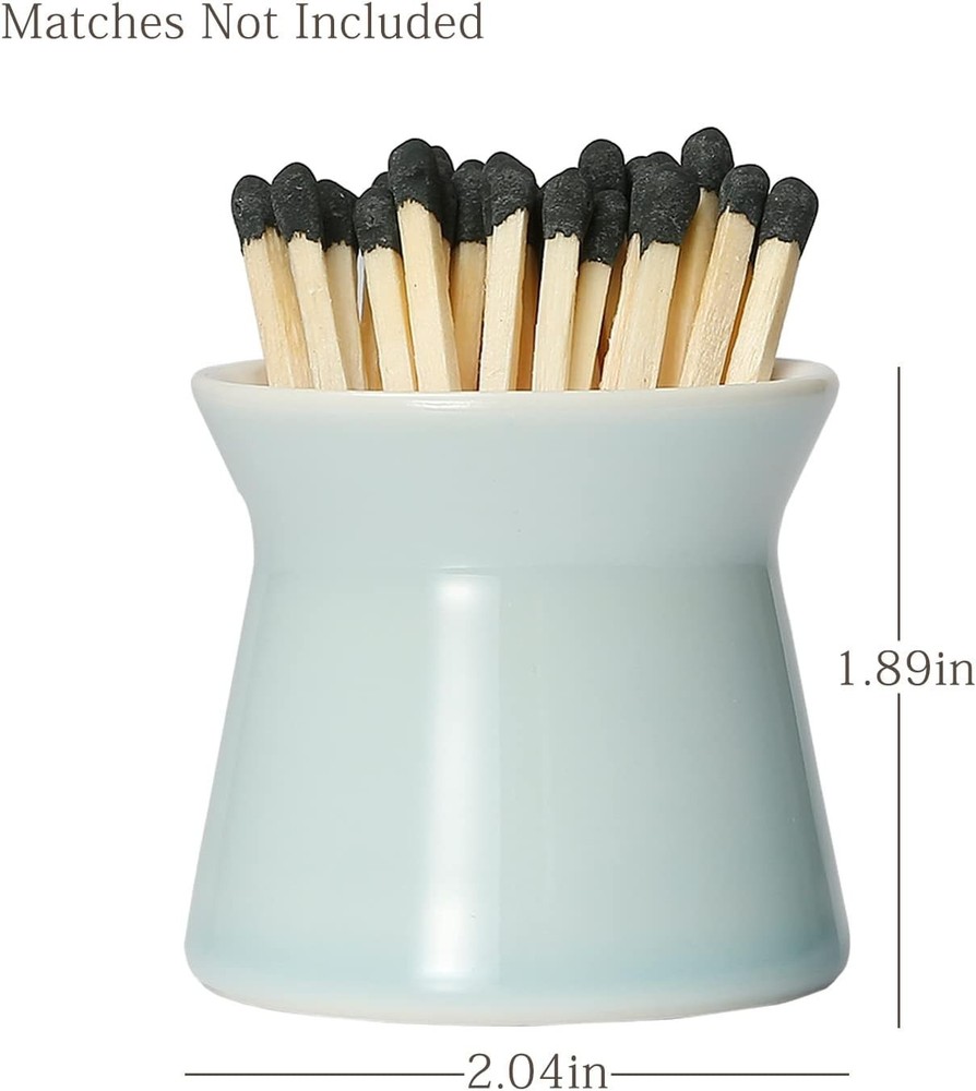 Exquisite 2 Pack Ceramic Match Boxes with Replacement Strikers - Cute Home Decor