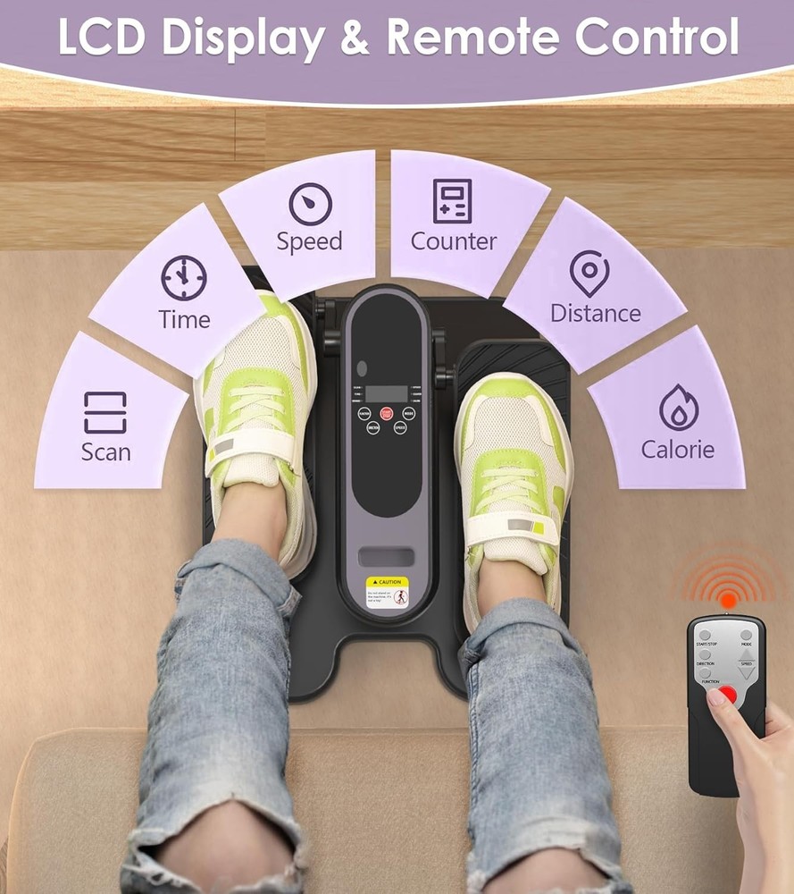 Quiet Mini Elliptical Leg Exerciser - Remote-Controlled for Comfortable Workouts