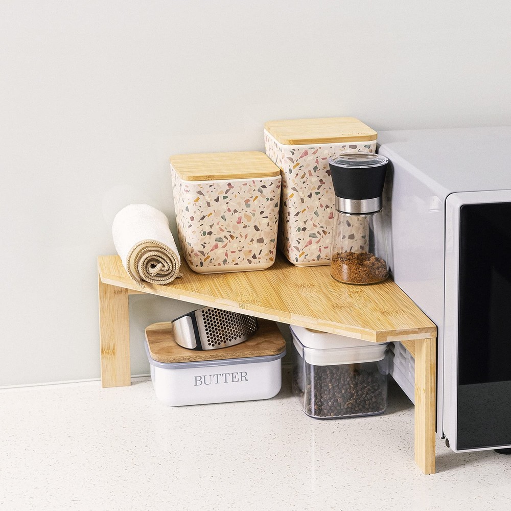 Corner Shelf Unit - Free-Standing Corner Shelf for Kitchen Cabinet Cupboard C...