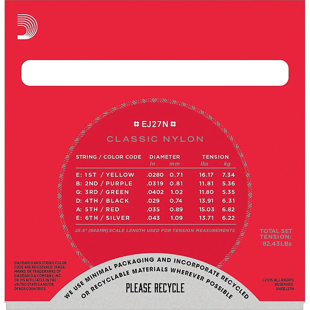 D'Addario EJ27N Normal Tension Classical Guitar Strings
