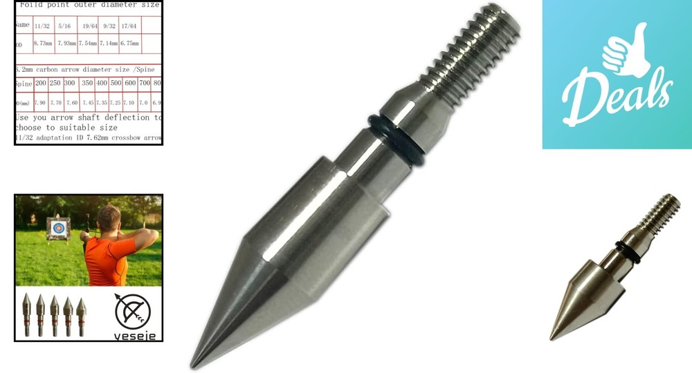 100 Grain Stainless Steel Archery Field Points - 12 Pack for Precision Practice