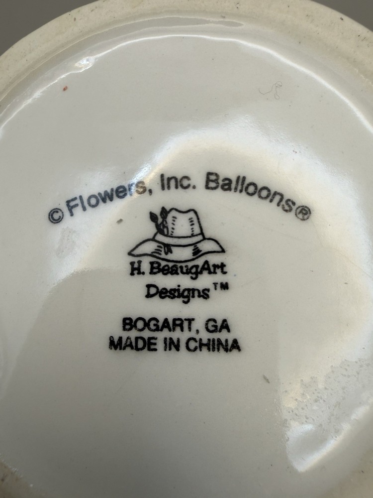 H. BeaugArt Designs Ceramic Teapot-Floral Pattern