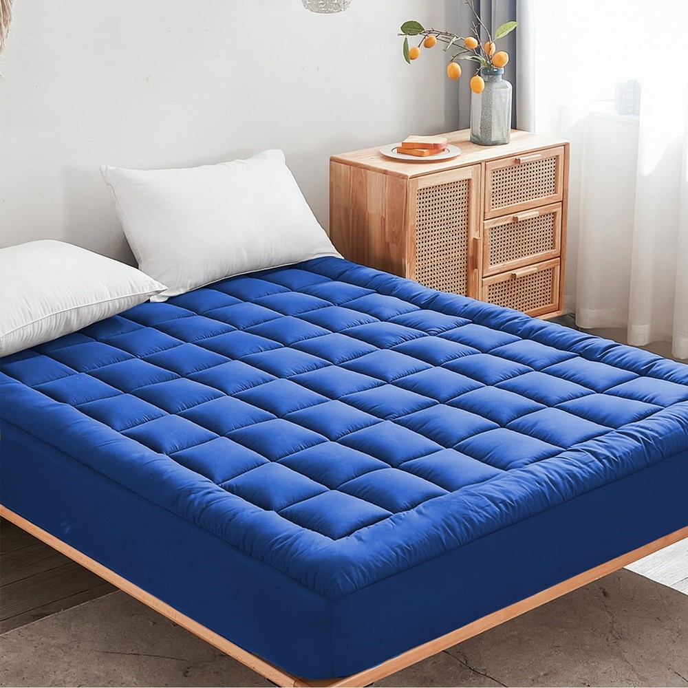 Mattress Pad - Soft and Breathable Protector Cover - Queen, Blue