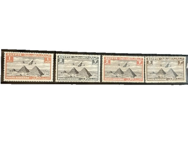 1933 EGYPT ## C5-C8, AIR MAIL, PYRAMIDS, MHR