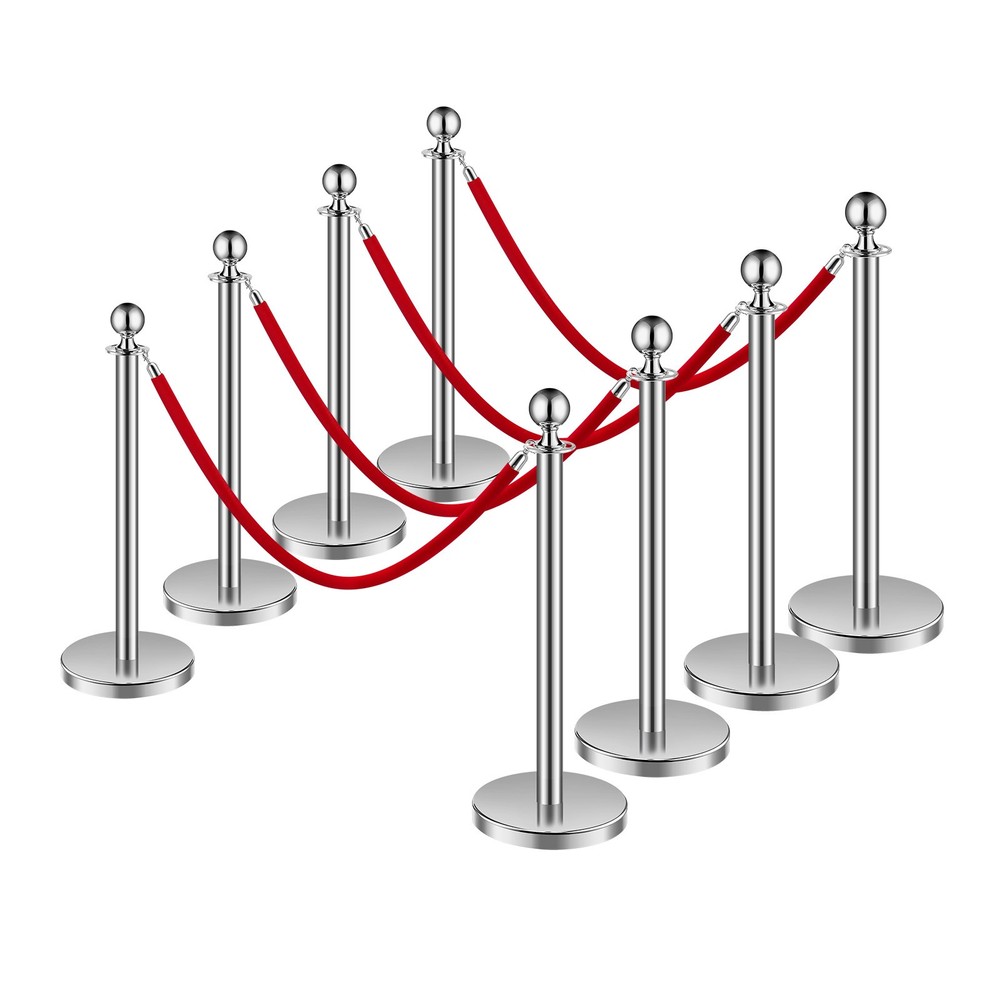 VEVOR 8Pcs Stanchion Posts Crowd Control Queue Barrier Sand Injection Base