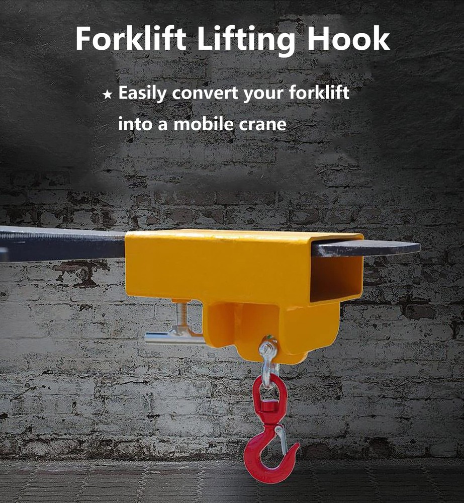 Forklift Lifting Hook Attachment 2200lbs Capacity Single Mobile Forklift Cran...