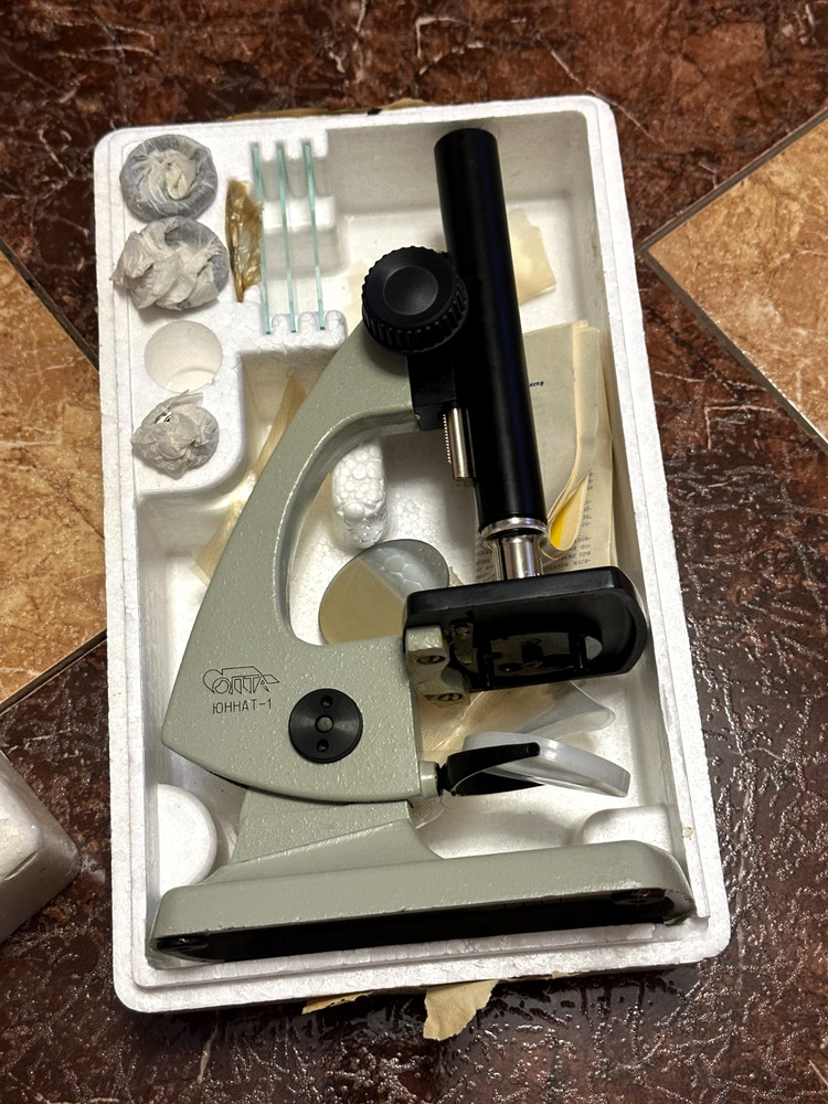 Vintage Microscope UNNAT-1 USSR OPTA Soviet school microscope