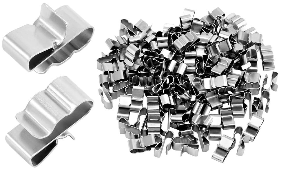 100 PCS Stainless Steel Trailer Frame Wire Clips, Solar Panel Wire Clips