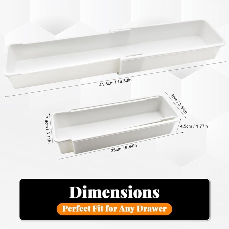 Adjustable Drawer Organizer W/ Double Layer Design Kitchen Bathroom Office New
