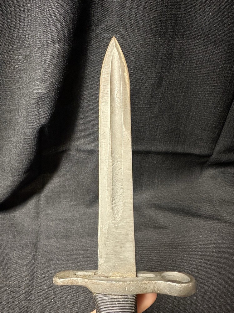 US Cut-Down M1 Bayonet Bakelite Handles No Spring Or Lever, Webbing Sheath