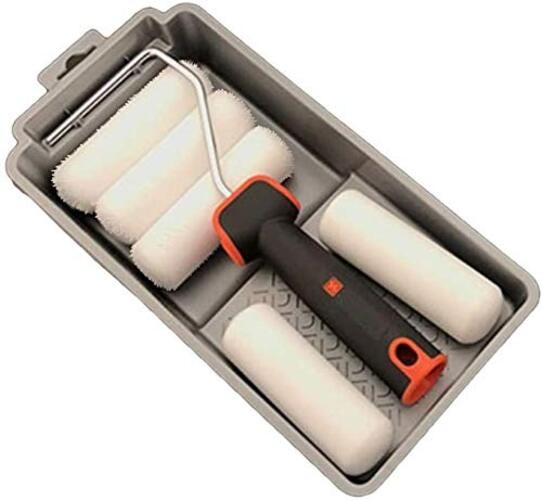 7 Piece 4” Paint Roller Kit - Includes Acrylic, Polyester and Foam Covers -