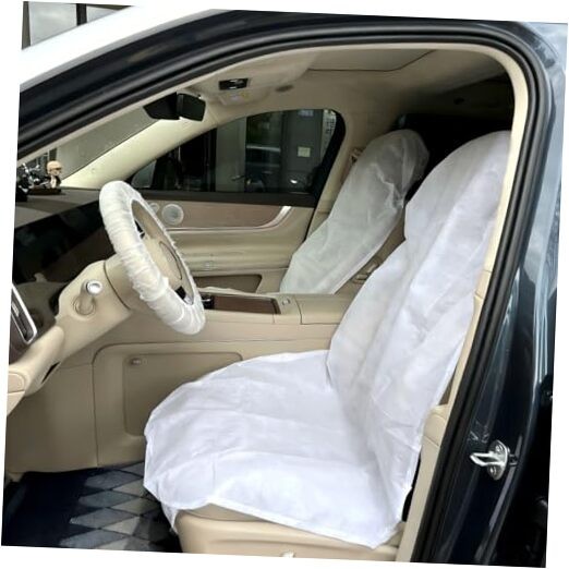 4PCS Disposable Car Seat Covers, Thickened Non-Woven Fabric with Elastic for