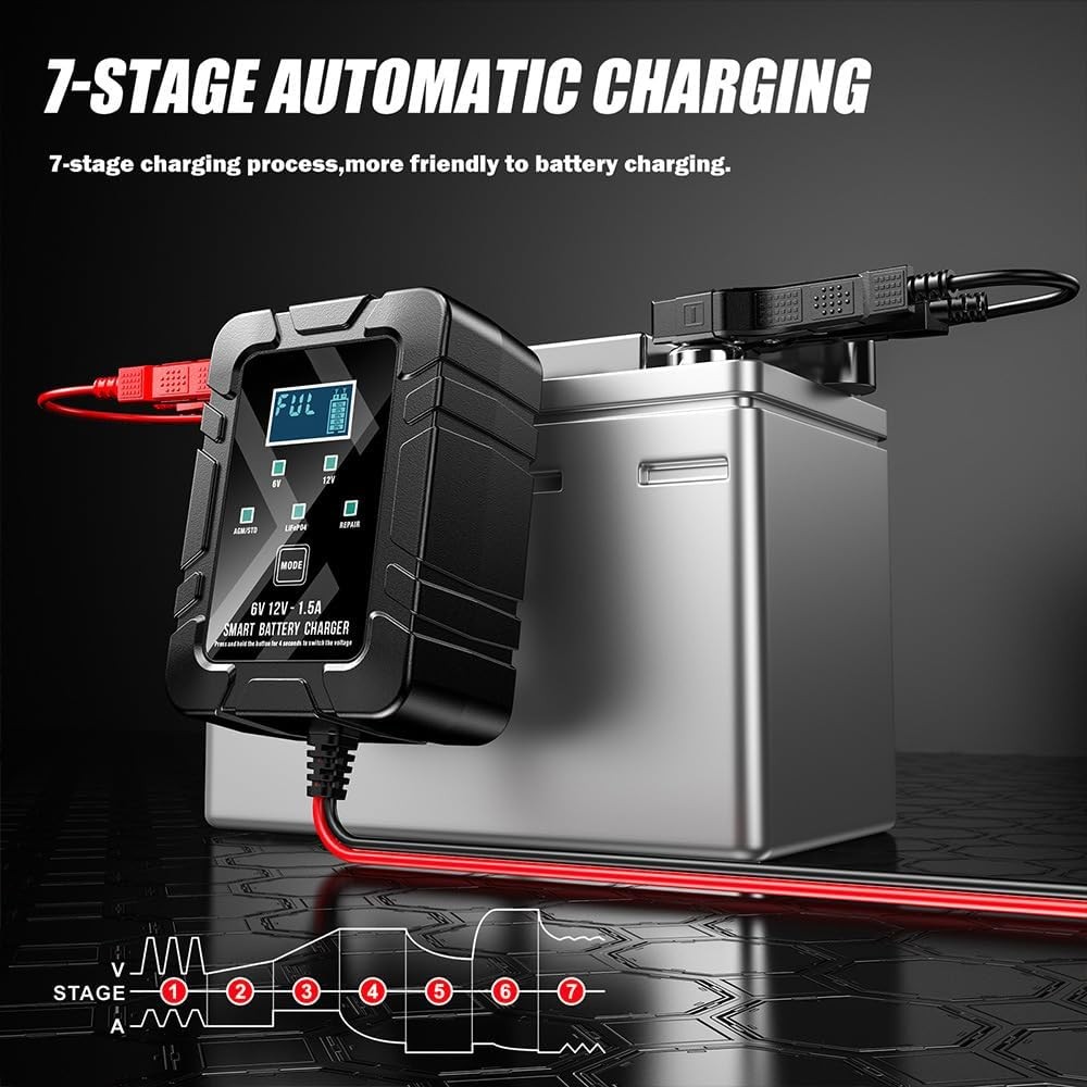6V 12V Smart Automatic Battery Charger Maintainer Motorcycle Car Trickle Float