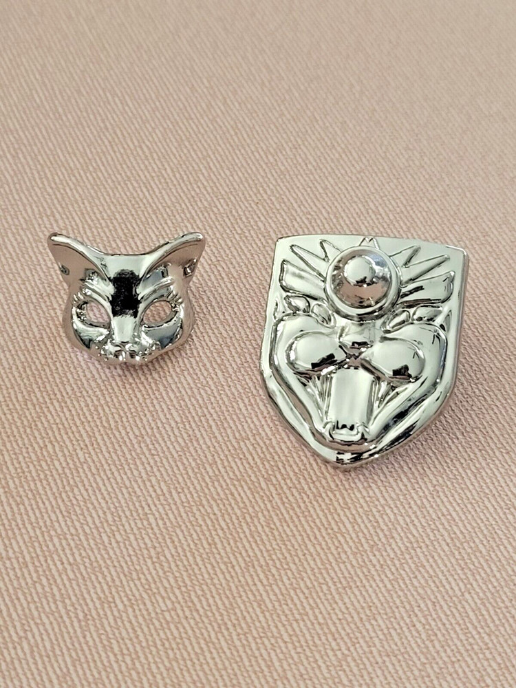 She-Ra Doll Catra Mask and Shield set Custom Replacement Silver Metal