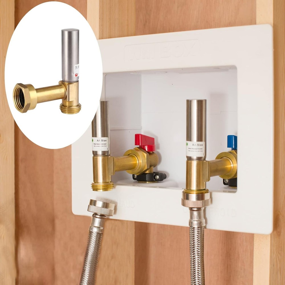 Laundry Water Hammer Arrestor 3/4" FHT x MHT Angle 2 Pack