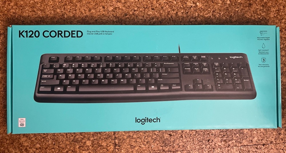 Logitech K120 USB Keyboard for PC - Black
