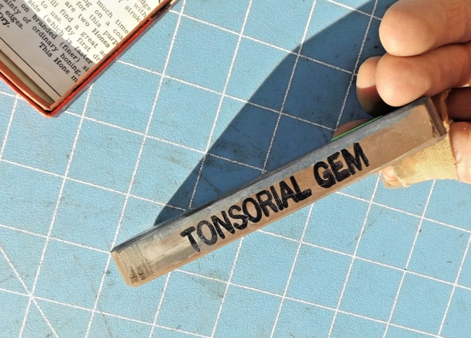 Used Tonsorial Gem Sharpening Stone with Original Box