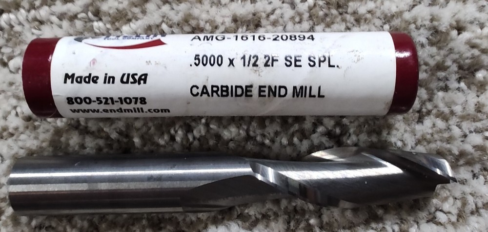 MELIN 1/2" DIA 2FLUTE END MILL