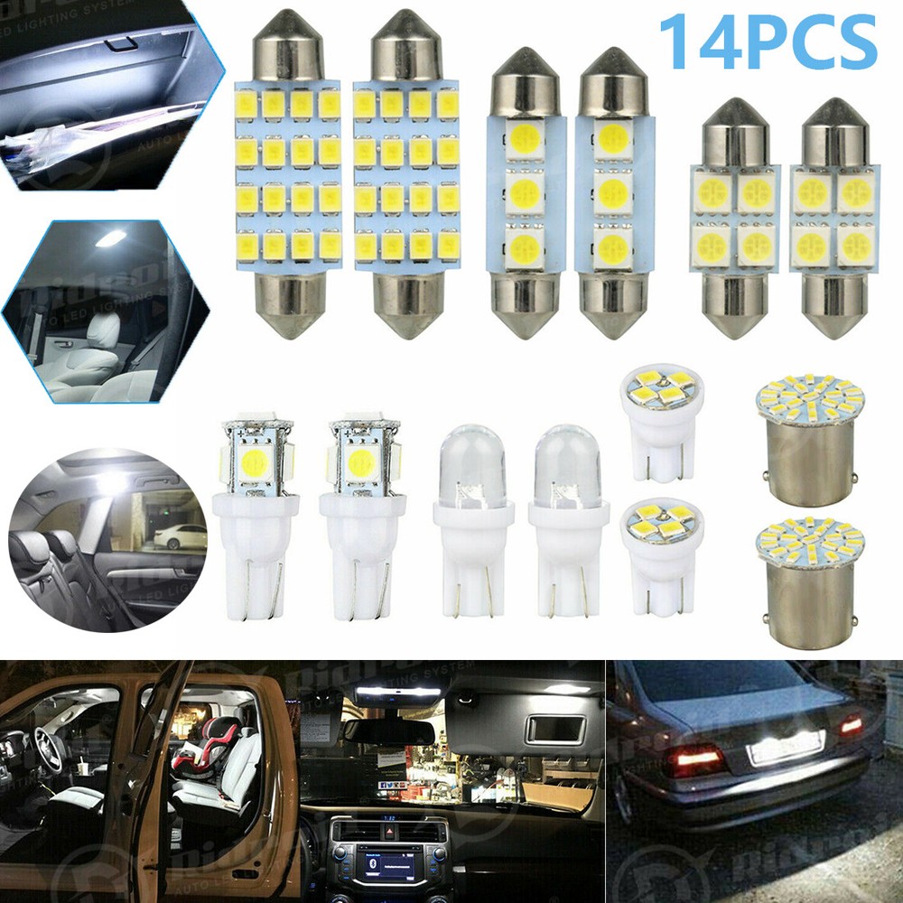 14PCS White LED Interior License Light Package Kit For Chevy Silverado 2000-2006