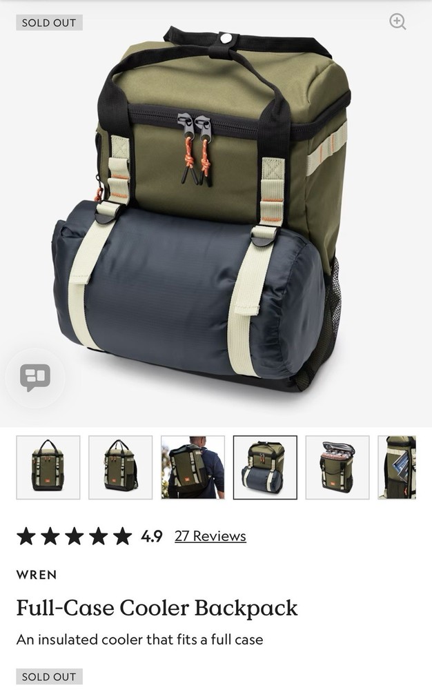 WREN FULL CASE COOLER BACKPACK -SOLD OUT!!
