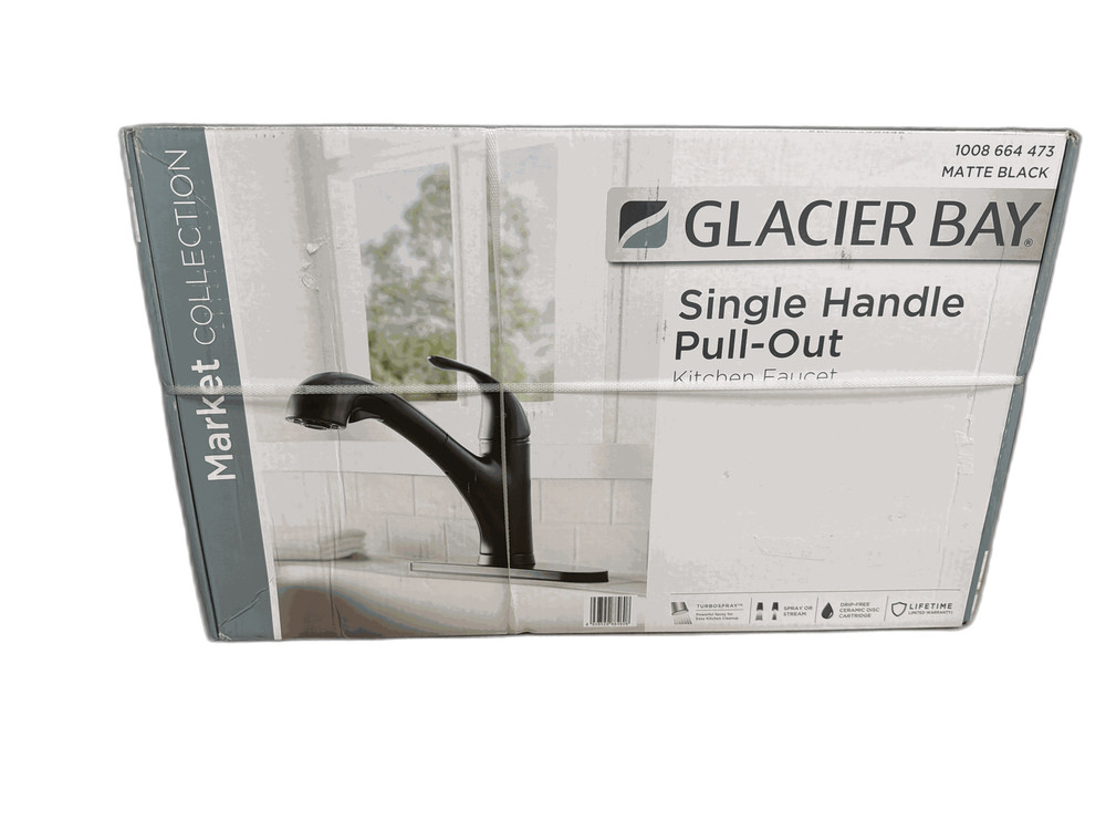 Glacier Bay Market Single-Handle Pull-Out Sprayer Kitchen Faucet in Matte Black