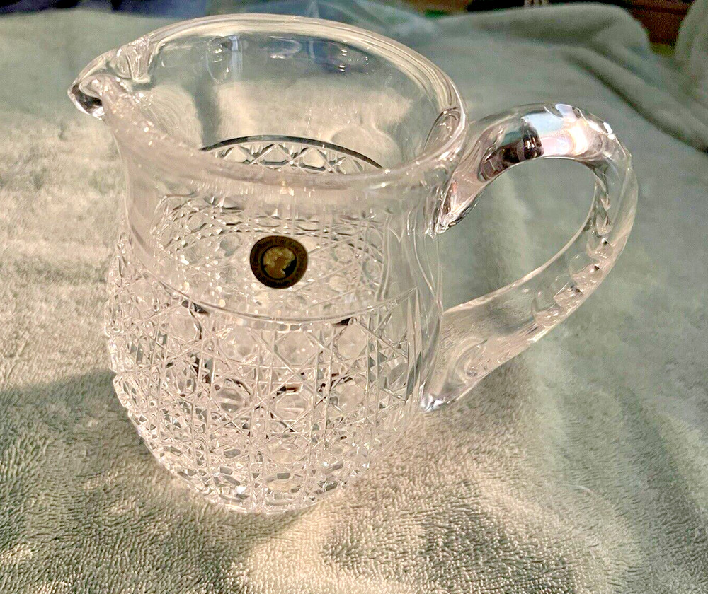 Cameo Hand Cut Lead Crystal Pitcher from Germany
