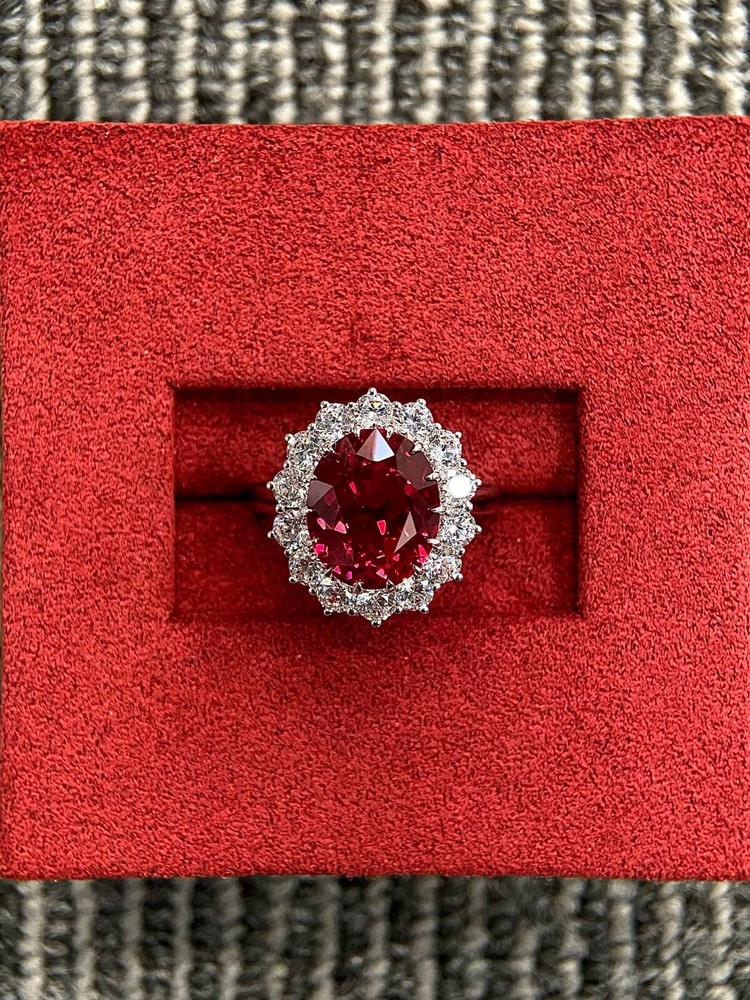 3.60 Ct Natural Ruby & Diamond Wedding Awesome Ring 14K Solid White Gold Size 5