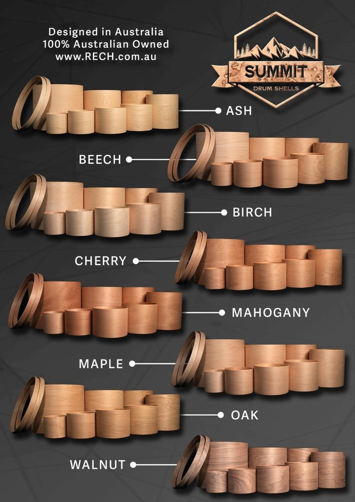 Summit 14x8 Snare Drum Shell Oak