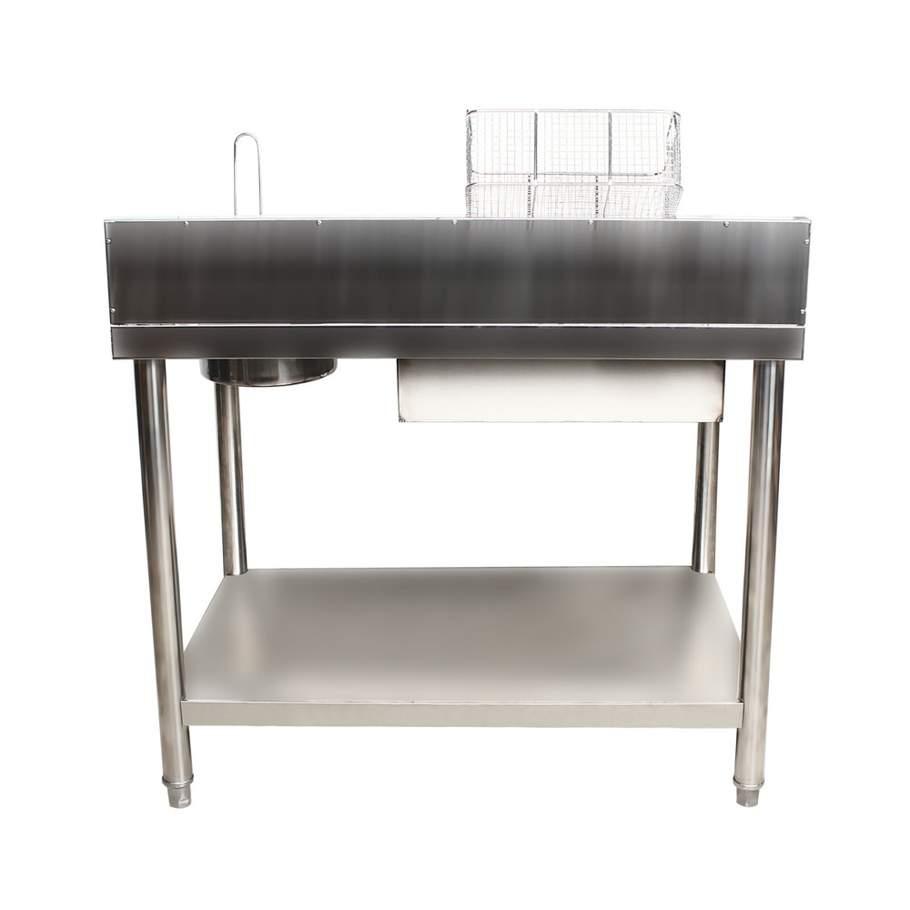 Manual Prep Station Chicken Fried Worktop Kitchen Breading Table Stainless