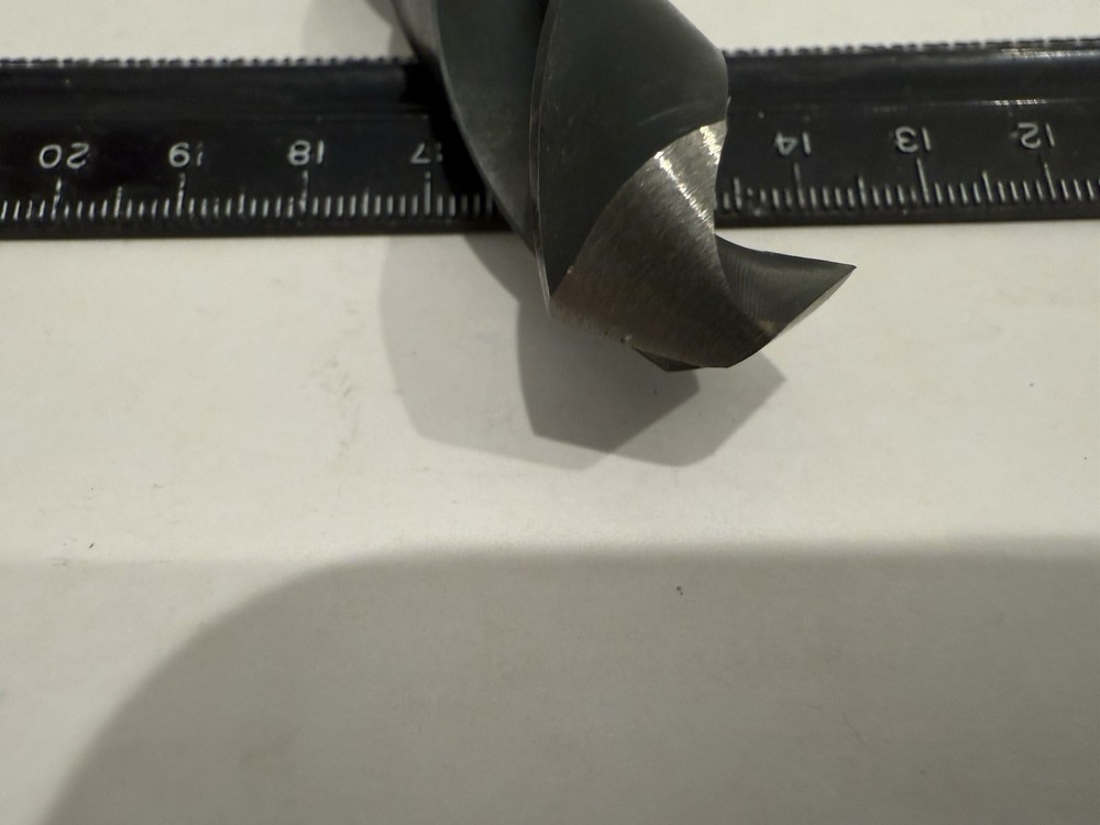 Refurbished 49/64” HSS Straight Shank Drill Bit, 7 1/2" Long